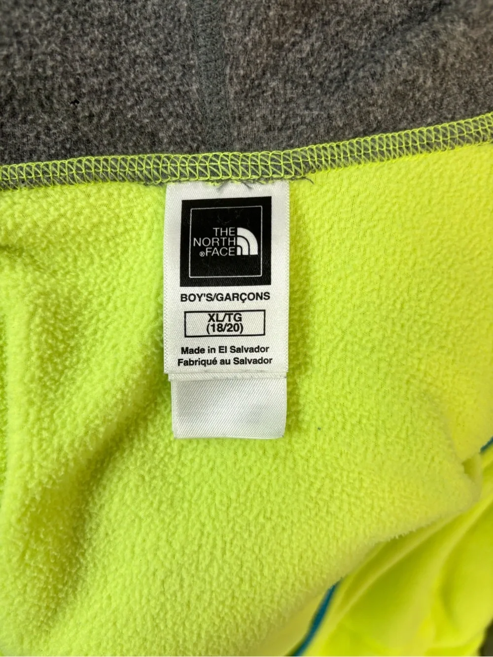 The North Face Kids' Neon Yellow & Gray Fleece Zip Hoodie